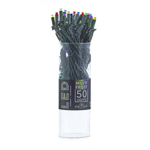 50-Light Multi-Color Frosted LED String Light Set With Green Wire