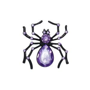 Purple Crystal Spider Pin