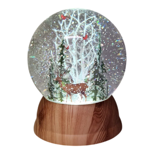 Lighted Spinning Waterglobe - Forest Scene