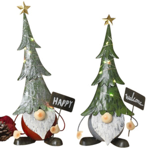 Lighted Metal Gnome Figurine -
