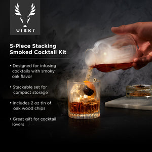 5 Piece Stacking Smoked Cocktail Kit