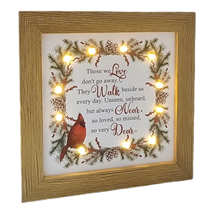 Lighted Holiday Cardinal Block - Those We Love Don't Go Away