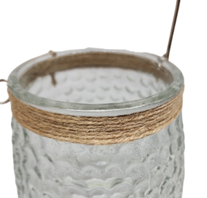 Pebbled Glass Candle Holder - 8 Inch