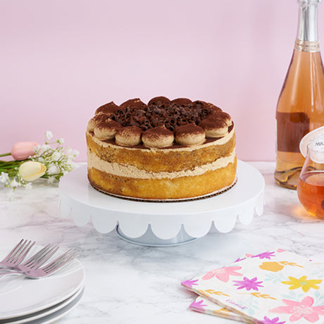 White metal cake stand