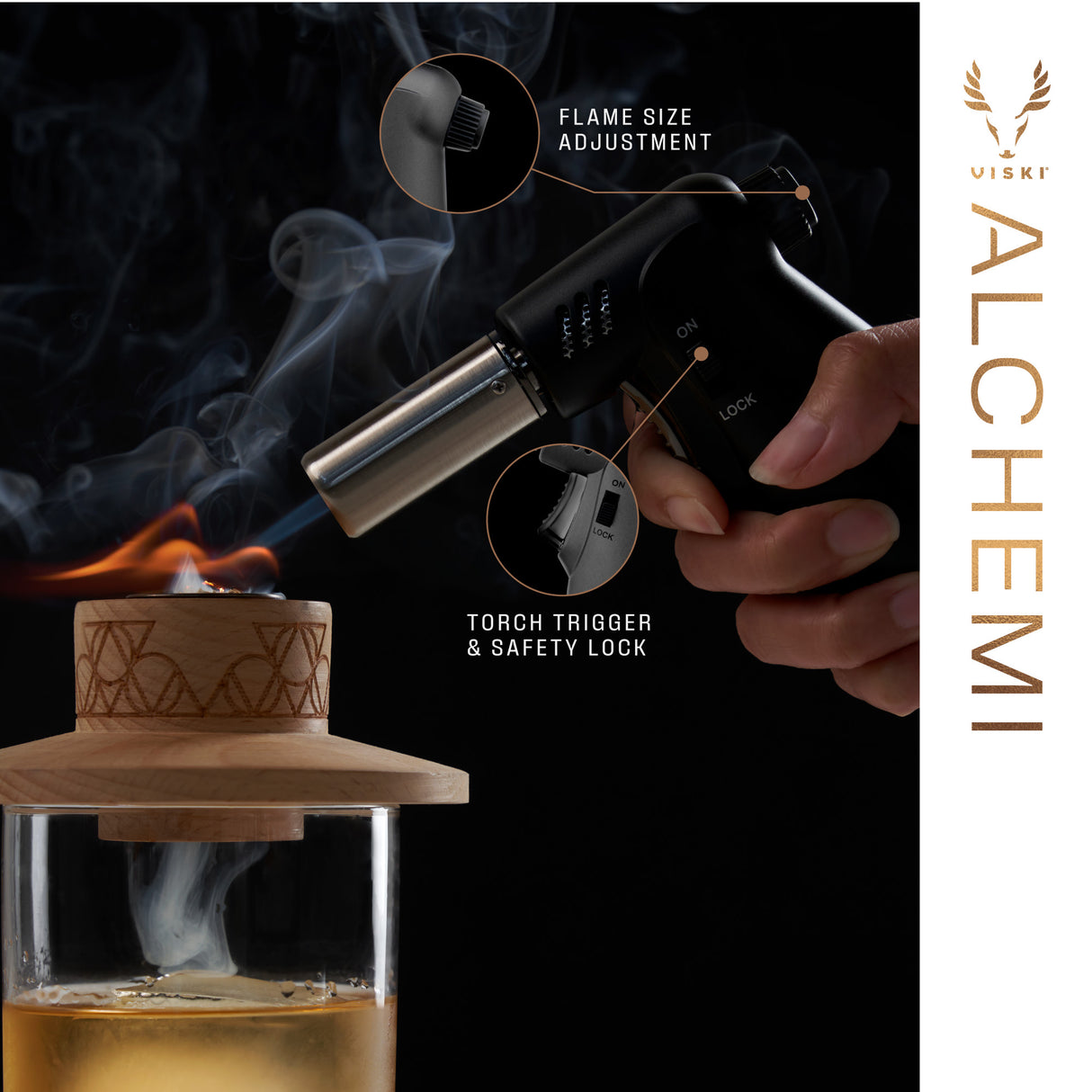 Alchemi bartender's torch in black viski®
