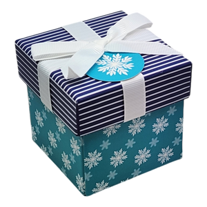 Gift Box Cube for Gift Cards - 3" x 3" - Snowflake