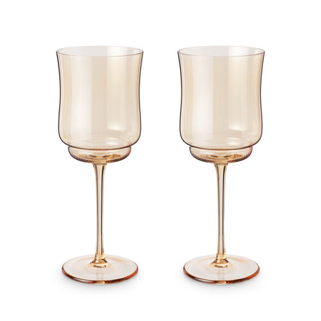 Tulip-stemmed-wine-glass-in-amber-by-twine-living-Wine-Glasses