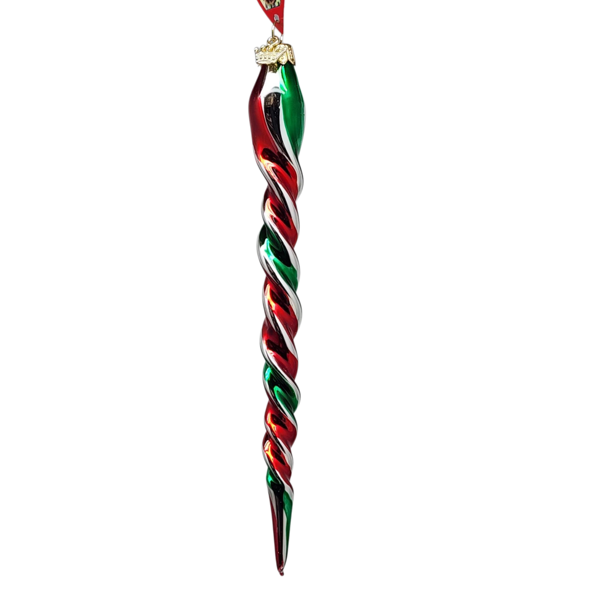 Rainbow Twister Glass Icicle -