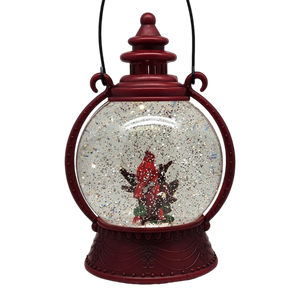Cardinal Lighted Spinning Water Globe - On Sticks