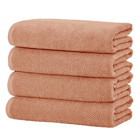 Cotton textured bath towel set - acacia collection