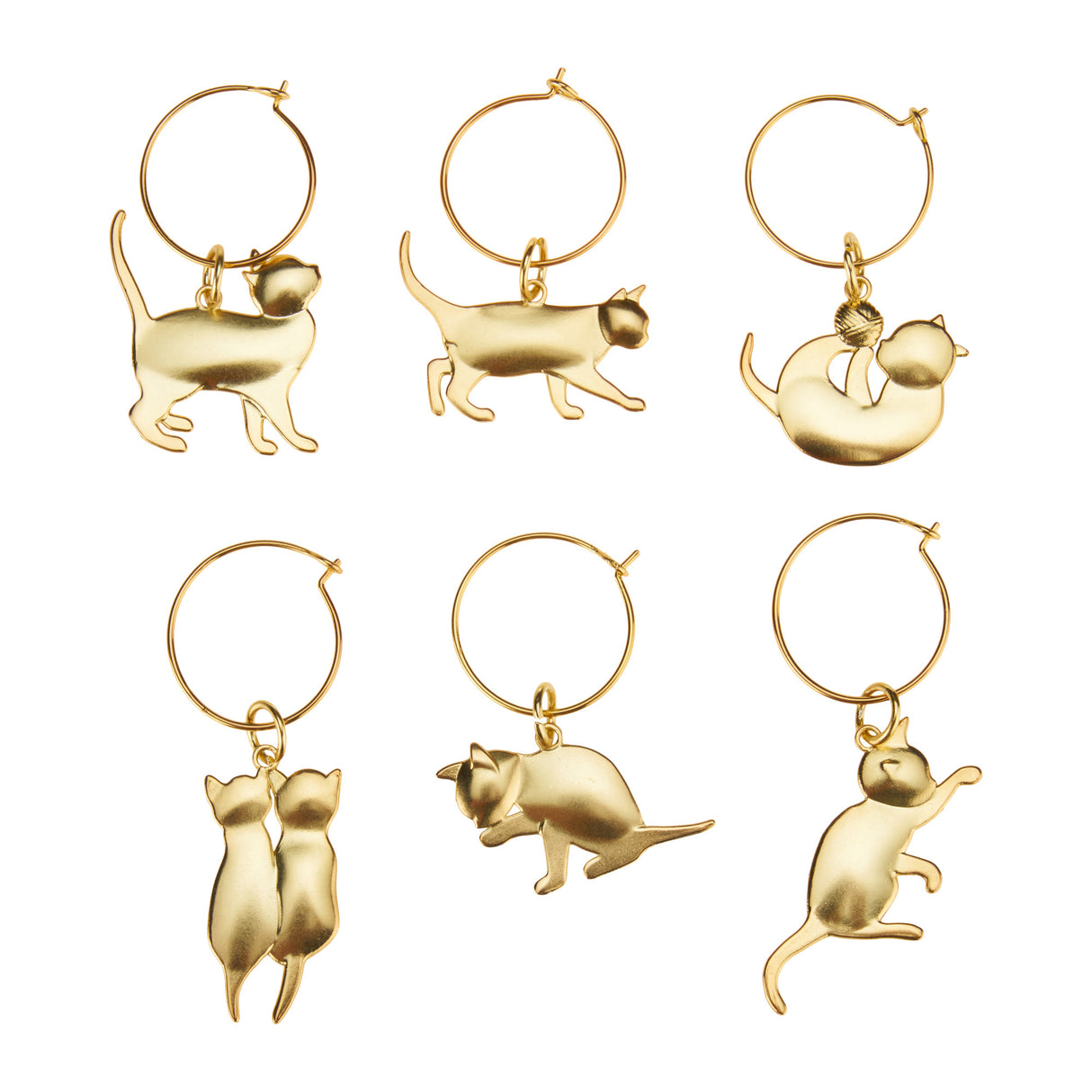 Gold-cat-wine-charms-by-twine®-Bar-&-Beverage-Accessories