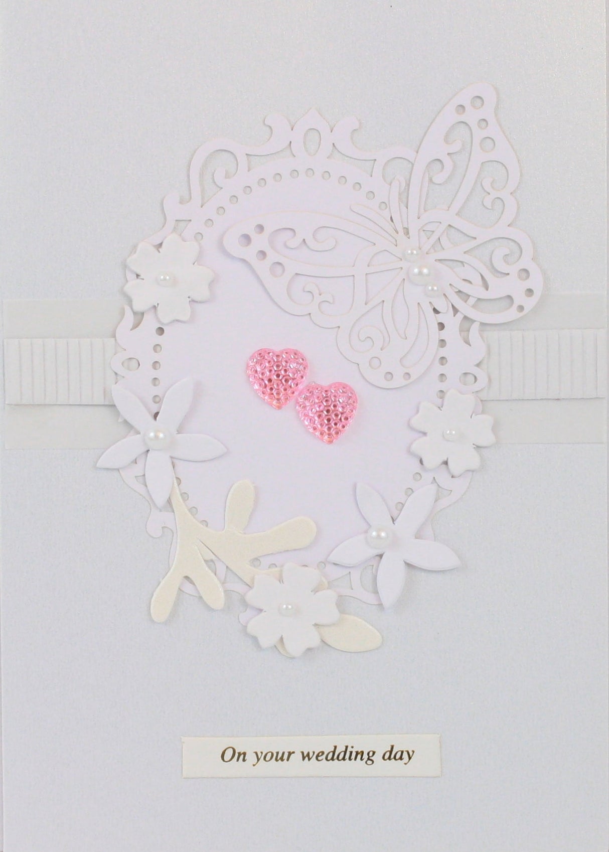Handmade Embellished Card Collection - Wedding Day White Butterfly