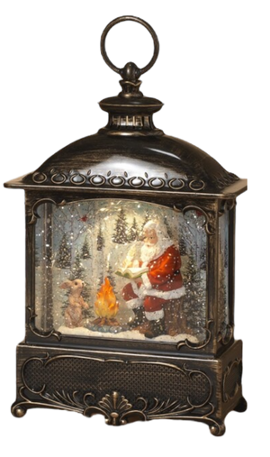 Enchanted Santa Snow Globe Lantern -