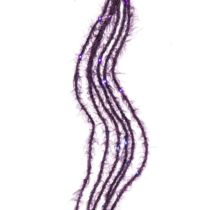 Black Furry Rope Branch Light Set with Purple LEDs – 7 Feet Long