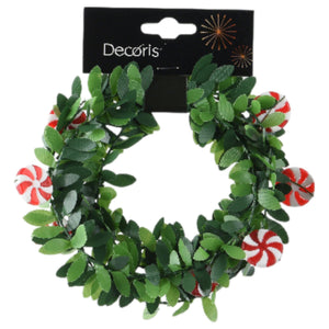 Whimsical Holly Garland - Candy Cane Accents