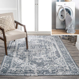Keesha Bold Distressed Medallion Low - Pile Machine - Washable Area Rug - Tuesday Morning - Area Rugs