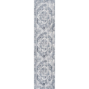 Keesha Bold Distressed Medallion Low - Pile Machine - Washable Runner Rug - Tuesday Morning - Runner Rugs