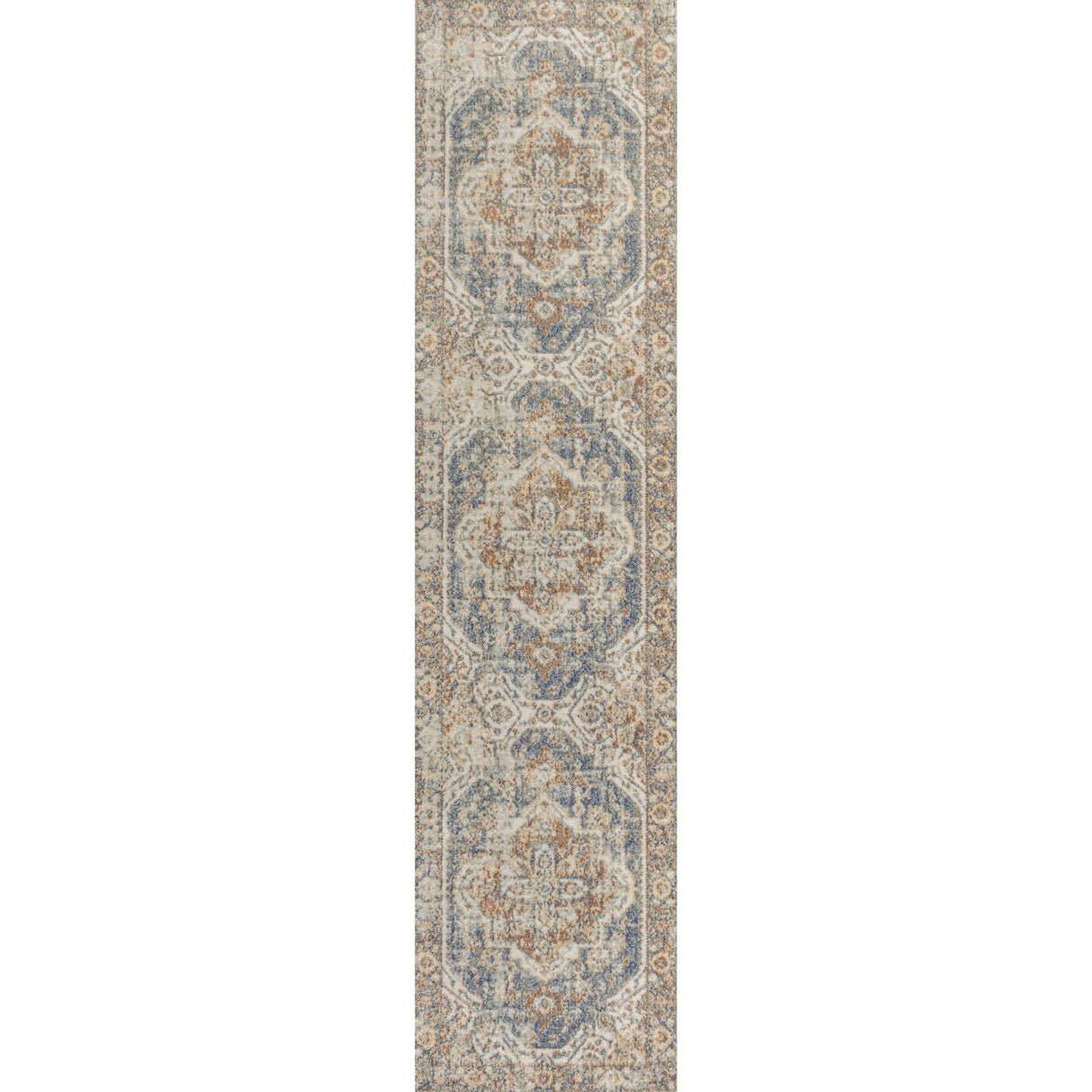 Keesha Bold Distressed Medallion Low - Pile Machine - Washable Runner Rug - Tuesday Morning - Runner Rugs