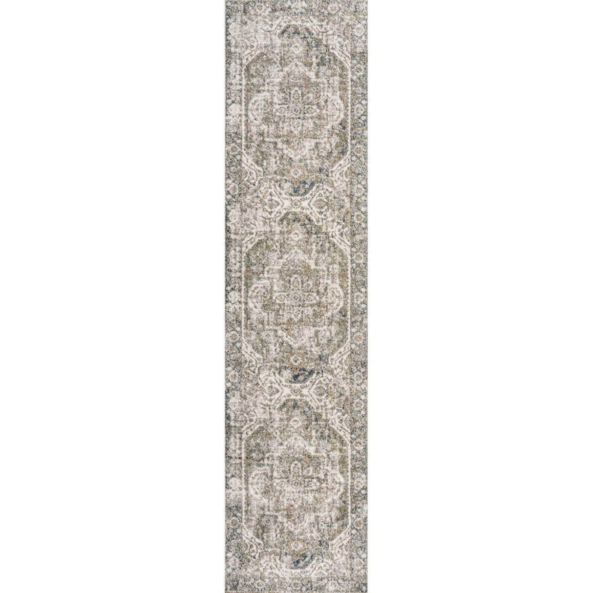 Keesha Bold Distressed Medallion Low - Pile Machine - Washable Runner Rug - Tuesday Morning - Runner Rugs