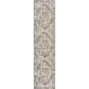 Keesha Bold Distressed Medallion Low - Pile Machine - Washable Runner Rug - Tuesday Morning - Runner Rugs