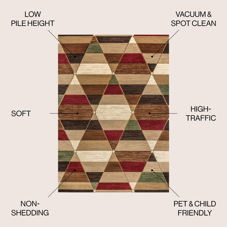 Kehoe Retro Diamonds Geometric Area Rug - Tuesday Morning - Area Rugs
