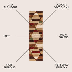 Kehoe Retro Diamonds Geometric Runner Rug - Tuesday Morning - Runner Rugs