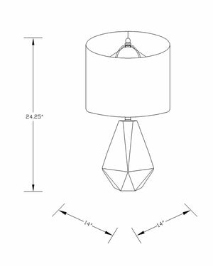 Keles Ribbed Ceramic Gray Table Lamp