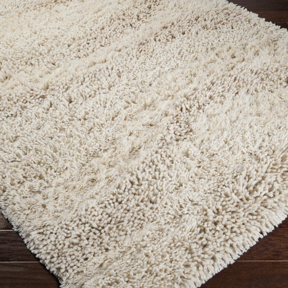 Kettering Solid Cream Wool Shag Rug