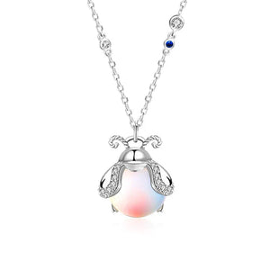 Moonstone Firefly Pendant Necklace Sterling Silver Handmade Gemstone Necklace