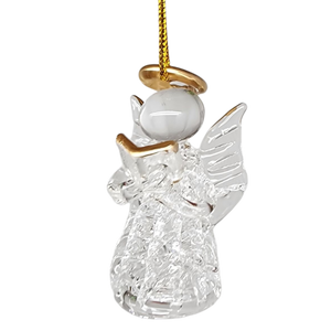 Spun Glass Angel Ornaments with Book