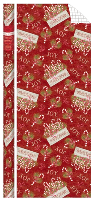 Traditional Roll Wrap - 40" x 288" - Candy Canes