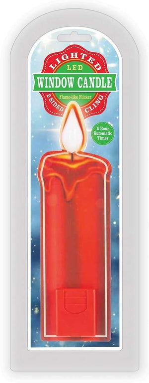 7.5 Inch LED Candle Window Cling - Red