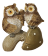 Owl on Mushroom Figurine -