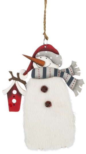 Fuzzy Snowman Ornament -