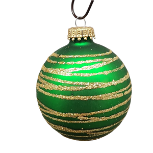 Krebs Value Glass Ornament 4 pack - Red and Green Swirl