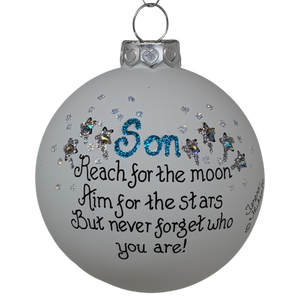 Christmas Keepsake Glass Ornament - Son - Reach for the Moon