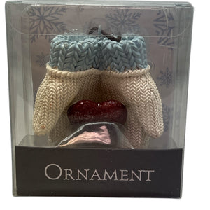 Christmas Mittens with Heart Ornament