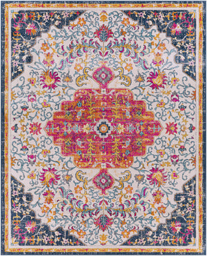 Kialla Magenta & Burnt Orange Area Rug