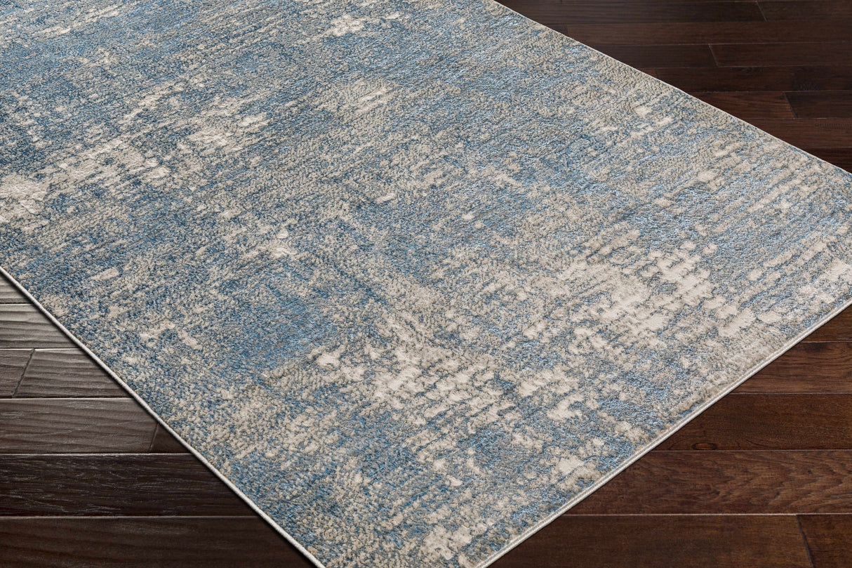 Kiblawan Teal Abstract Area Rug - Clearance