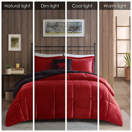 King plush to sherpa down alternative comforter set - Tuesday Morning - Quilts & Comforters