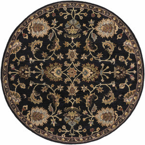Kittredge Floral Black Wool Rug