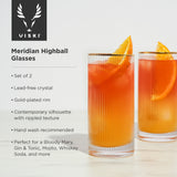 Meridian crystal highball glasses viski®