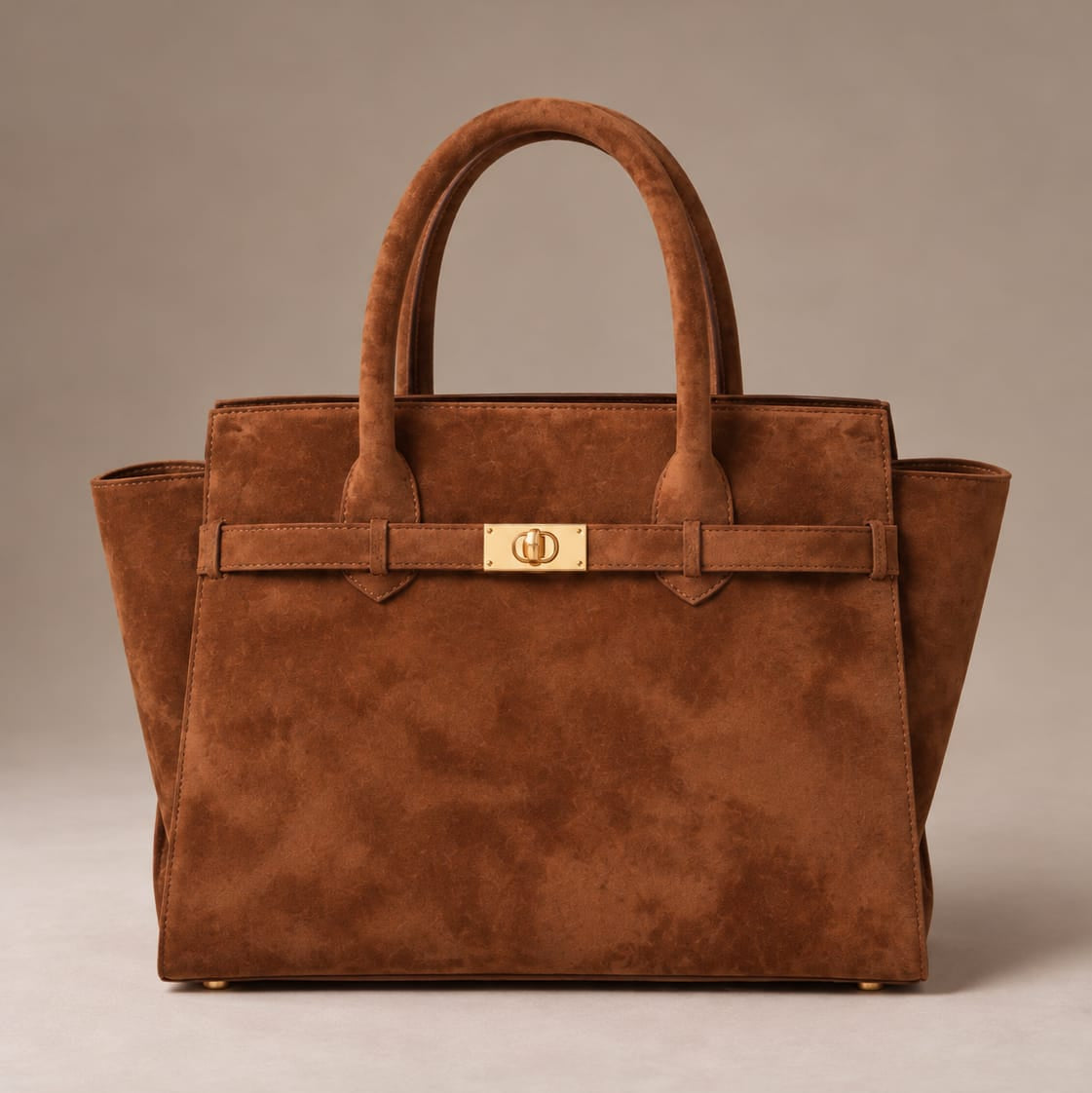 Luxury Women's Suede Structured Silhouette Tote Bag
