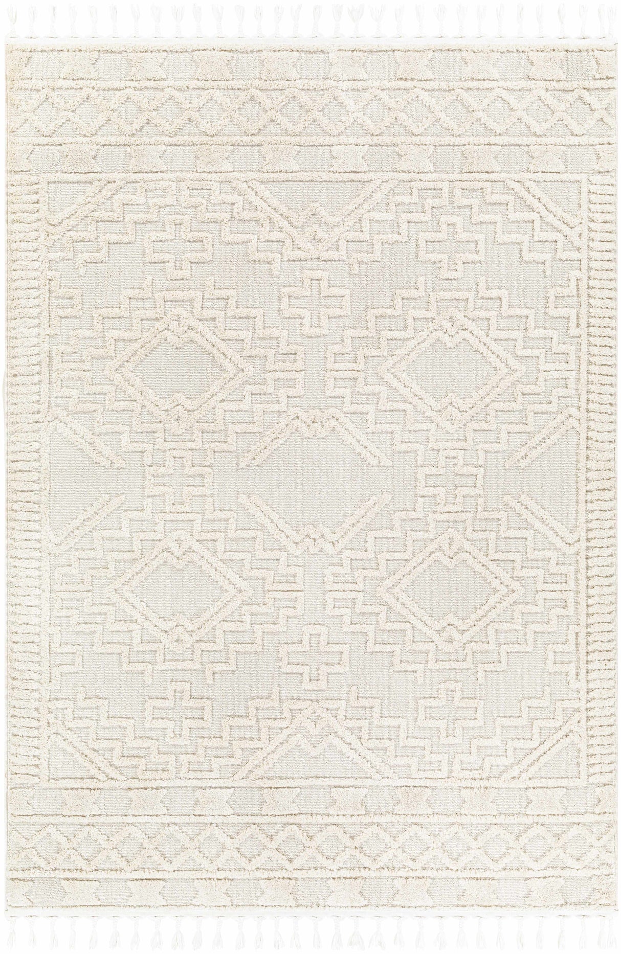 Kalkan High/Low Pile Rug with Tassels - Clearance