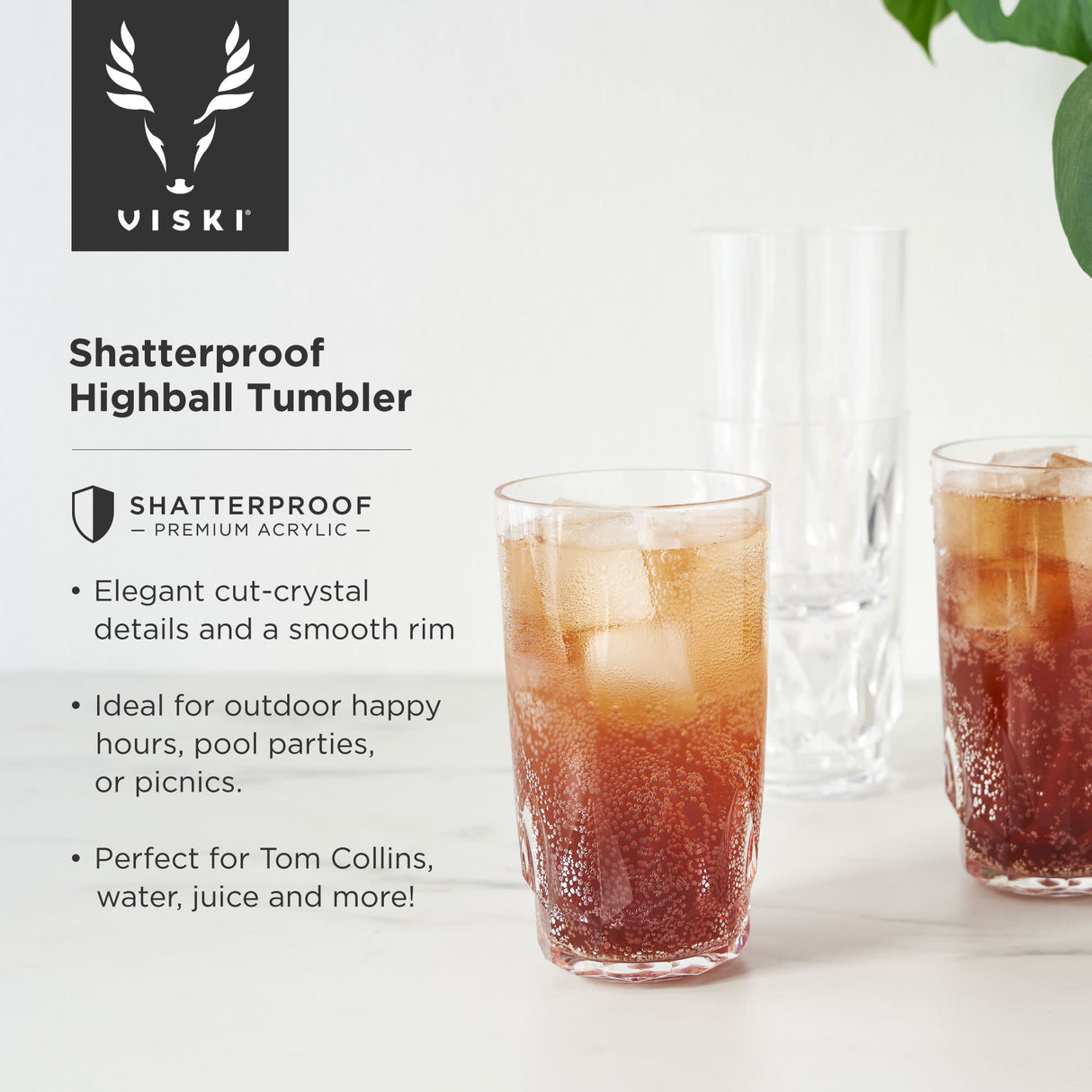Shatterproof acrylic highball tumblers viski®