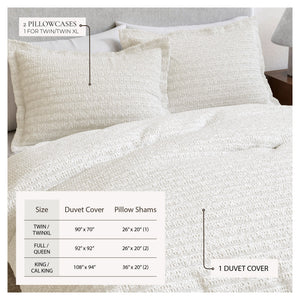 100% Cotton Waffle Weave Duvet Set - Mattea Collection