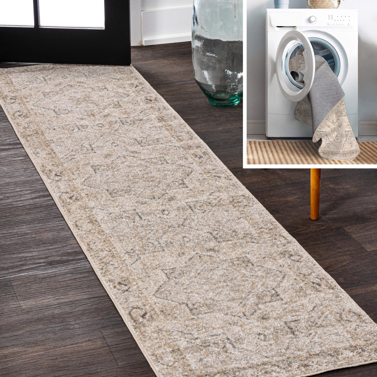 Koda-Vintage-Native-American-Medallion-Machine-Washable-Runner-Rug-Runner-Rugs