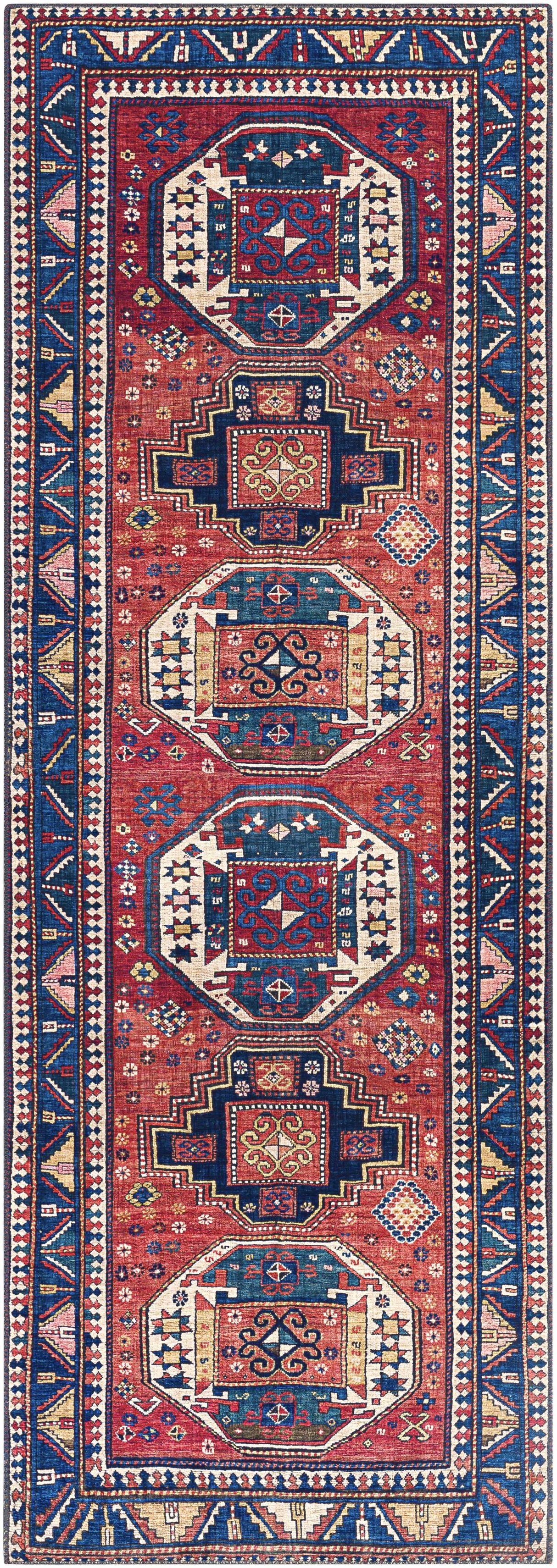 Kodiak Red&Blue Oriental Area Rug