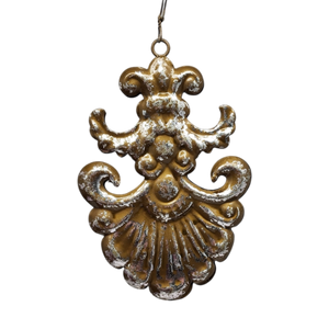 5.5 Inch Metal Ornament Filigree - Santa Face