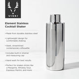 Harrison element cocktail shaker in silver viski®